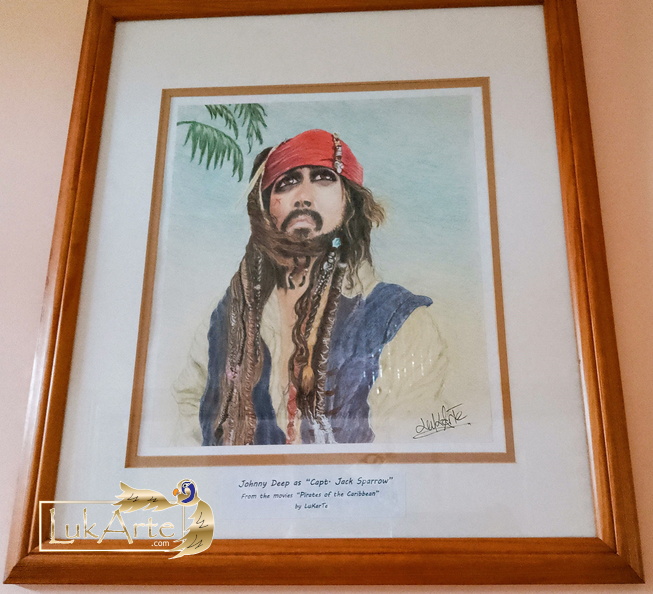 Johnny Deep as Capt. Jack Sparrow- from the movies "Pirates of the Caribbean"