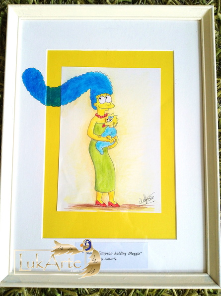 Marge Simpson holding Maggie